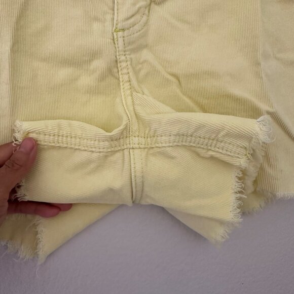 Vintage Free People Corduroy Frayed Shorts Pastel Butter Yellow Sz 29 - Picture 6 of 10